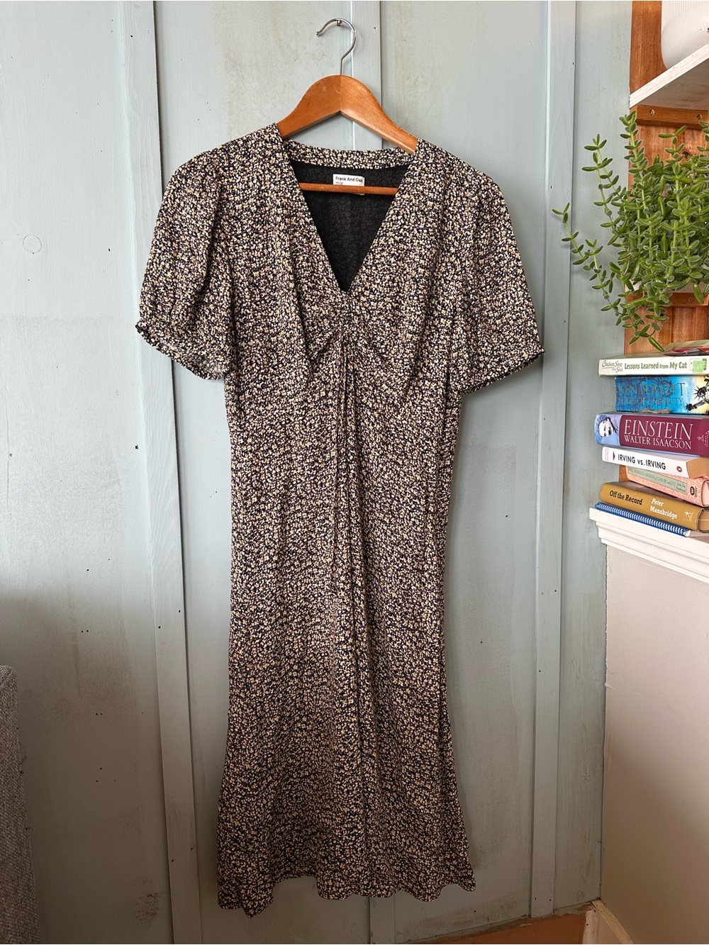 Frank & Oak Brown Floral Midi Dress - Picture 2 of 9